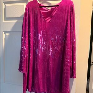 Elegant Pink Sequin Dress